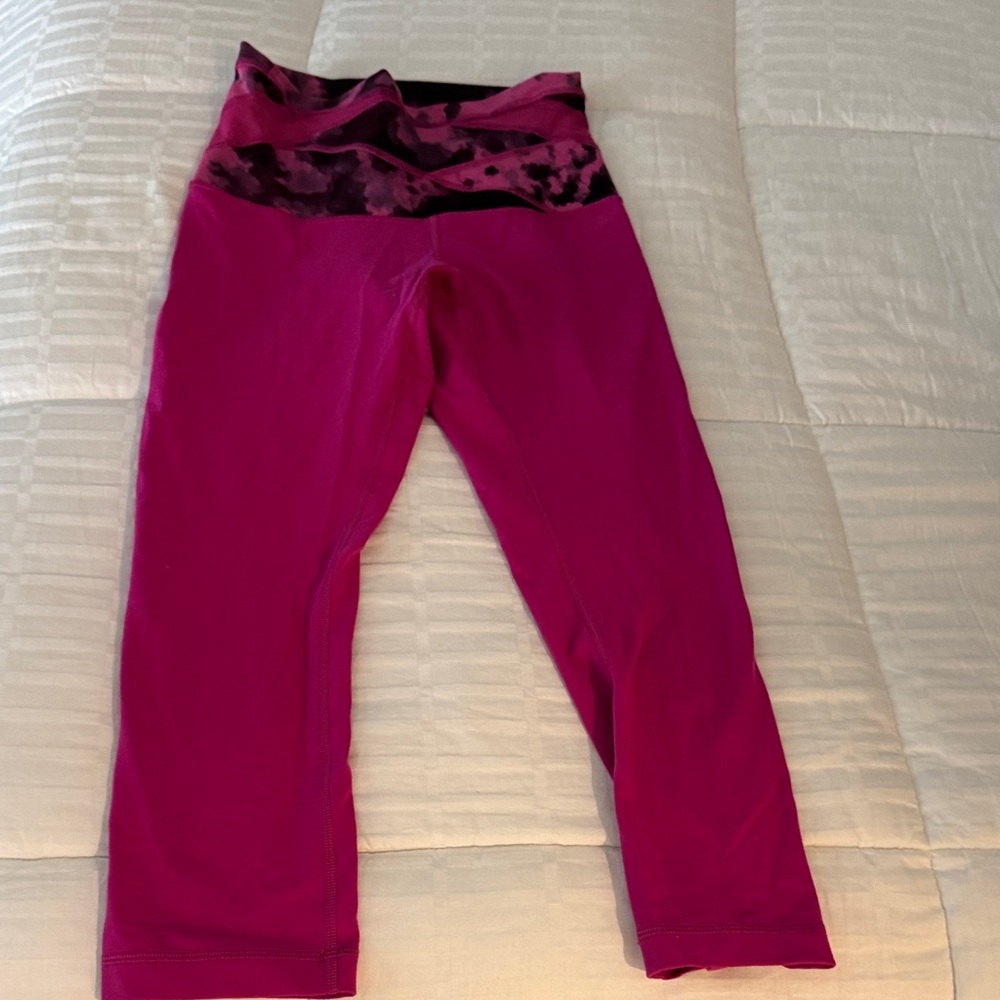lululemon athletica Magenta Leggings with Printed Waistband